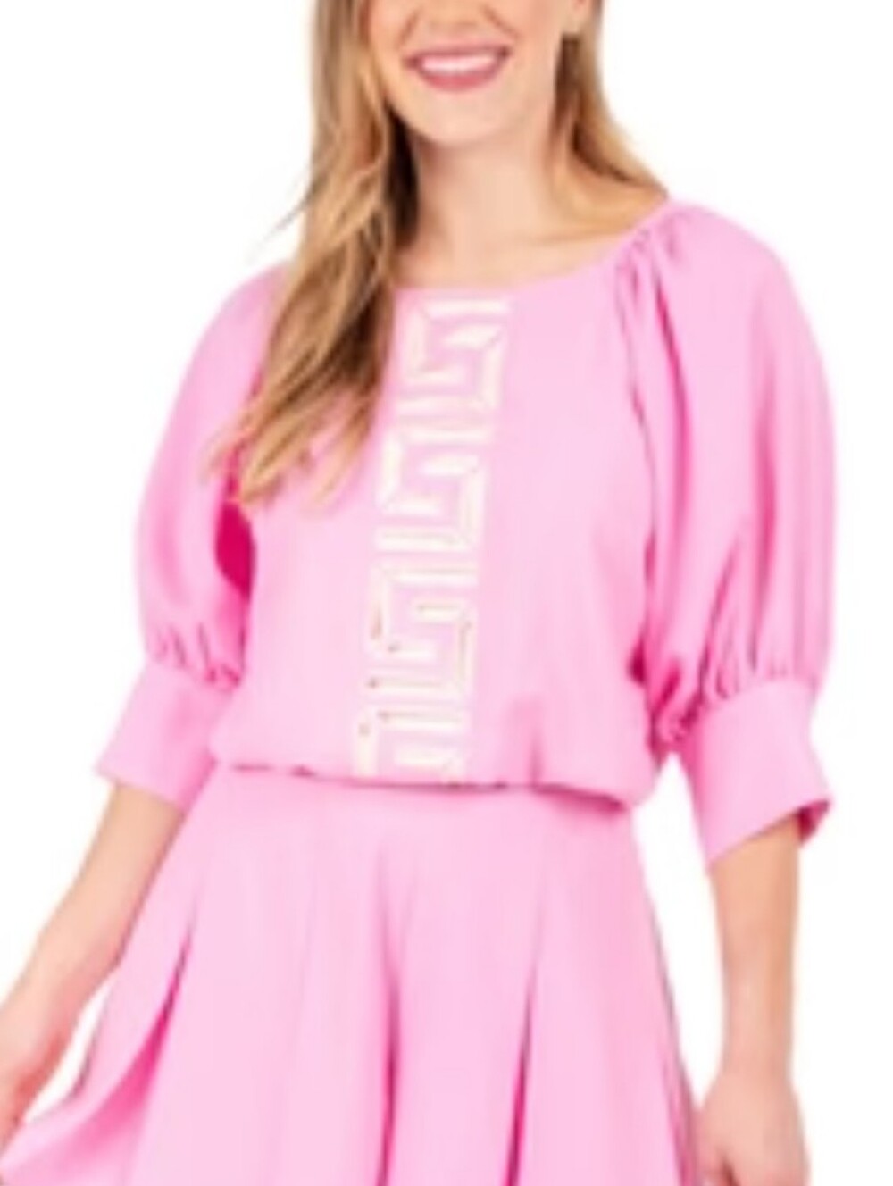 Emily Mccarthy Top Sz Xs Pink And Gold